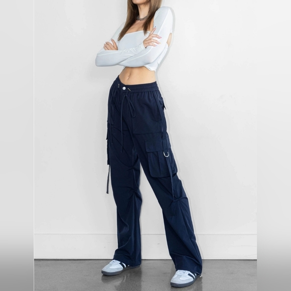 #8784 🛑S BOHO CHIC FABULOUS WIDE LEG CARGO PANTS - Picture 4 of 16